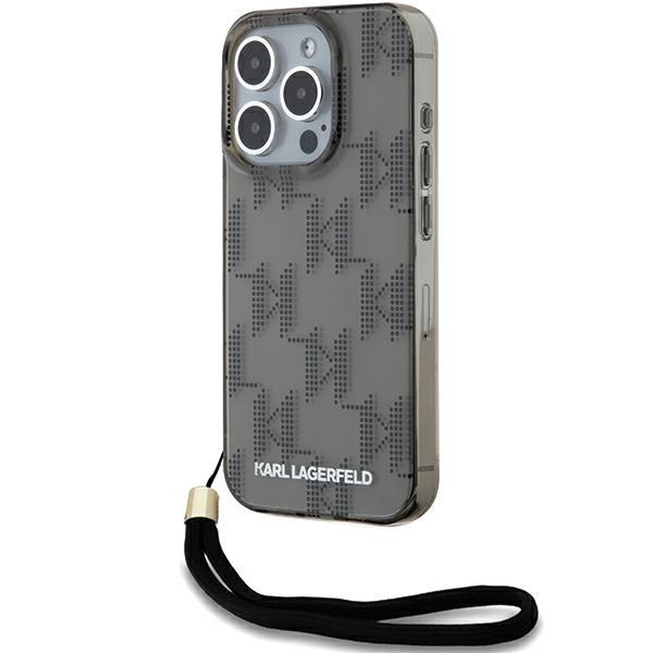 Karl Lagerfeld iPhone 15 Pro Skal MagSafe IML Mono KL Pattern & Cord