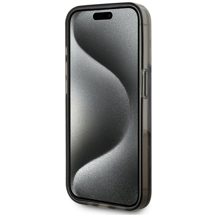 KARL LAGERFELD - Karl Lagerfeld iPhone15 Pro Mobilskal MagSafe Liquid Glitter - Svart