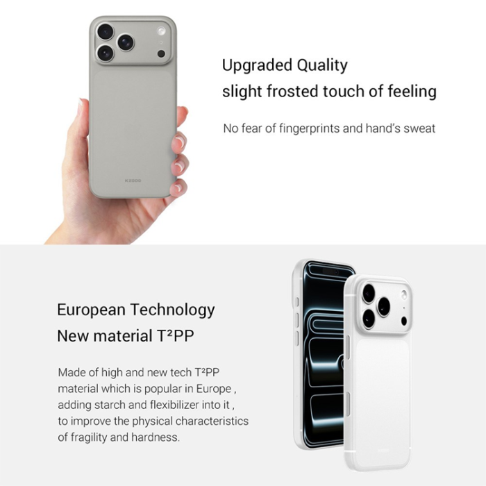 KZDOO - KZDOO iPhone 17 Pro Mobilskal Frosted Air Skin - Orange