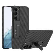 GKK - GKK Galaxy S23 Mobilskal Kickstand PU-Läder - Carbon