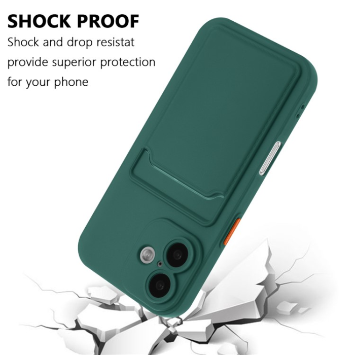 A-One Brand - iPhone 16 Plus Mobilskal Korthållare TPU - Midnattsgrön