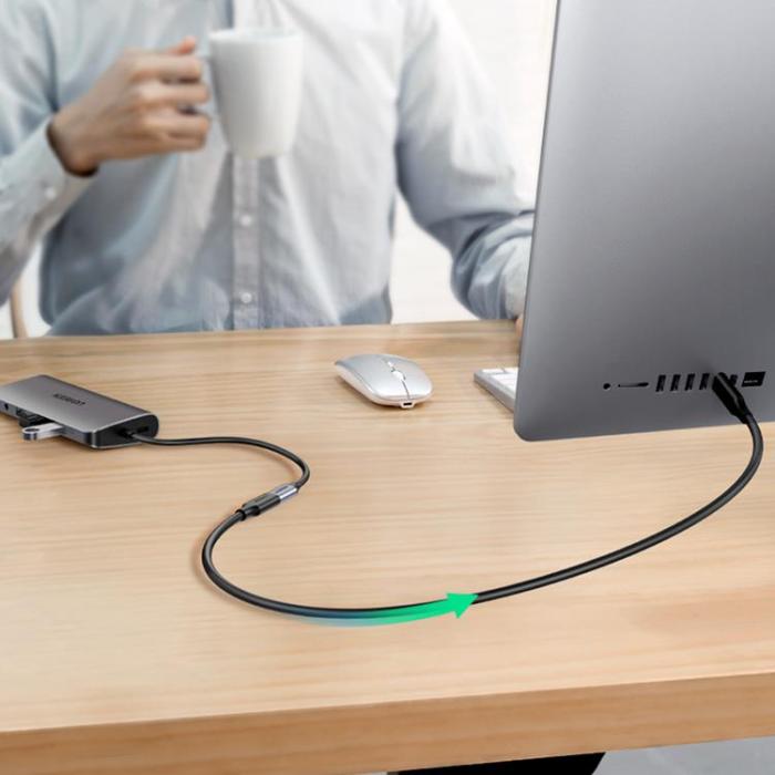 Ugreen - Ugreen Förlängning Kabel USB-C Hane Till USB-C Hona 100W 1m - Svart