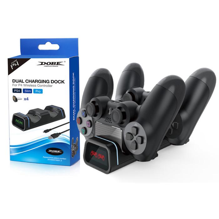 UTGATT5 - Dobe Laddningsdocka för PS4-kontroller - Svart