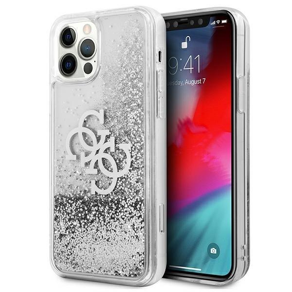 Guess iPhone 12 Pro Max Skal Liquid Glitter - Silver | 2353 | AlltMobil