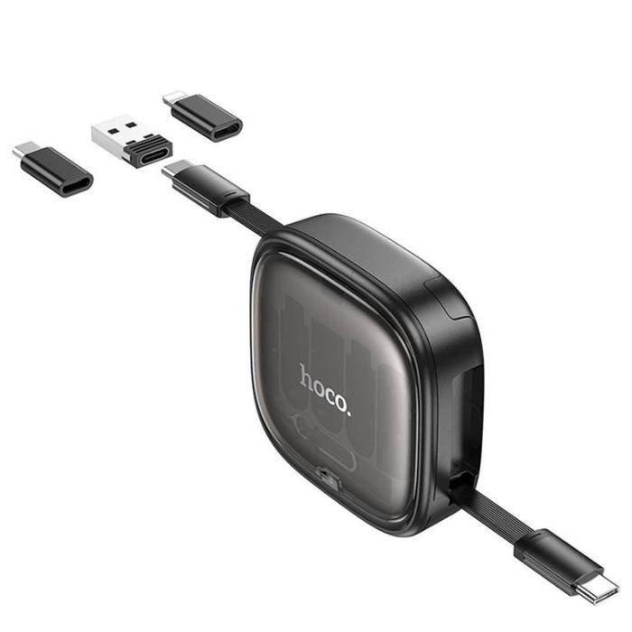 Hoco - Hoco Allt-i-ett Infällbar Laddningsdatakabelsats 60W 0.95m U140 - Svart