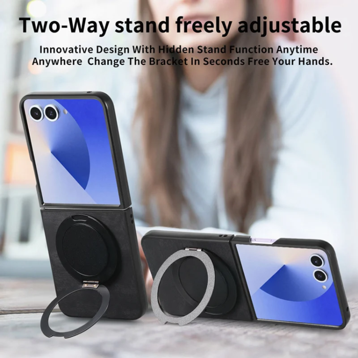 A-One Brand - Galaxy Z Flip 7 Mobilskal Magsafe Roterande Kickstand - Svart