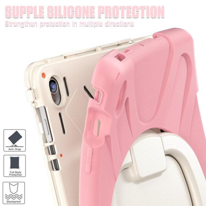 A-One Brand - Galaxy Tab S10 FE Plus Skal Kickstand Handle Grip - Rosa