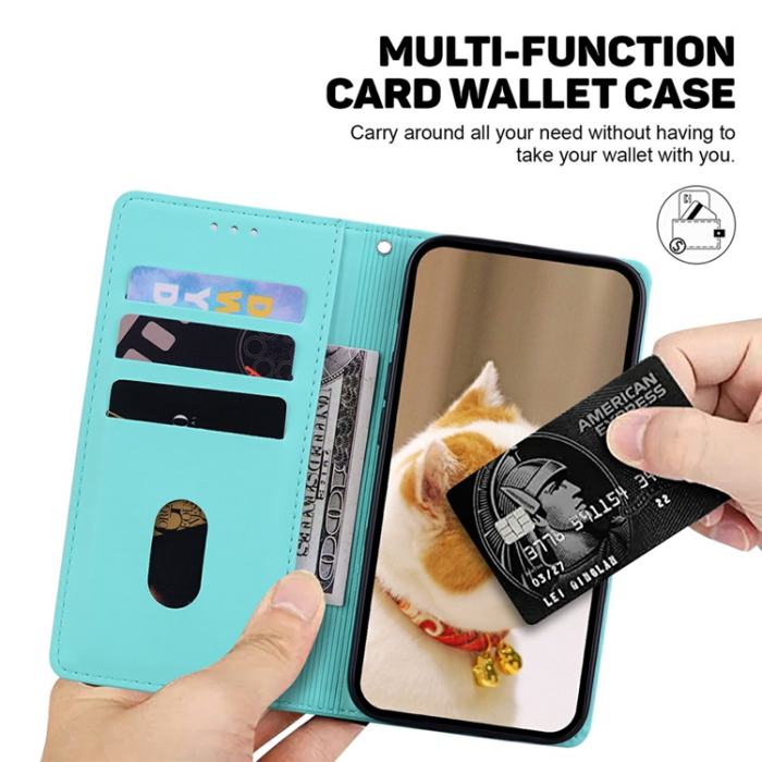 A-One Brand - Sony Xperia 1 VII Plånboksfodral RFID Kitten Pattern - Grön