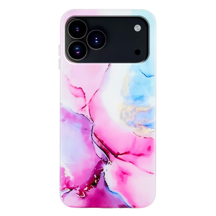 iPhone 17 Pro Max Mobilskal Marble Pattern Painted TPU - Rosa / Blå | 2353 | AlltMobil