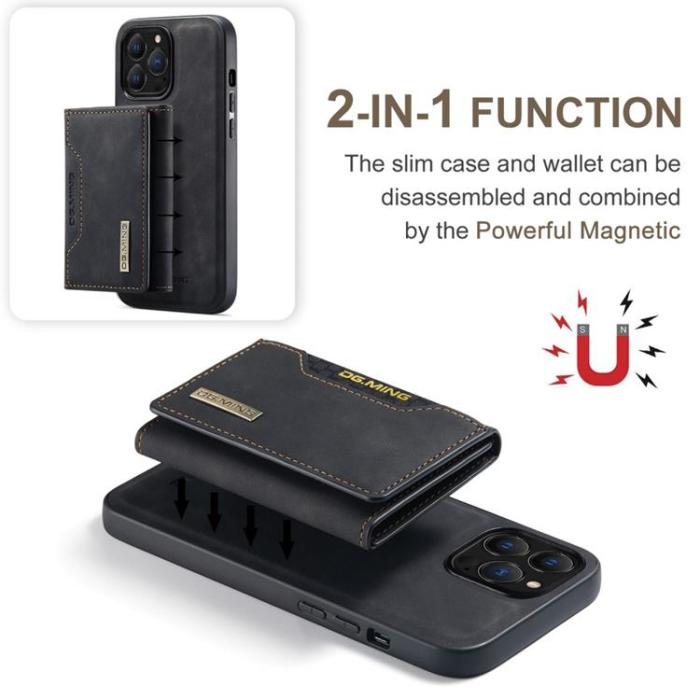 DG.MING - DG.MING iPhone 14 Pro Plånboksfodral M2 Detachable 2in1 - Svart