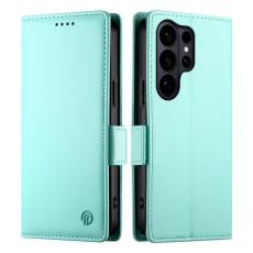 OEM - Samsung Galaxy S26 Ultra Pl&aring;nboksfodral Konstl&auml;der - Mintgr&ouml;n