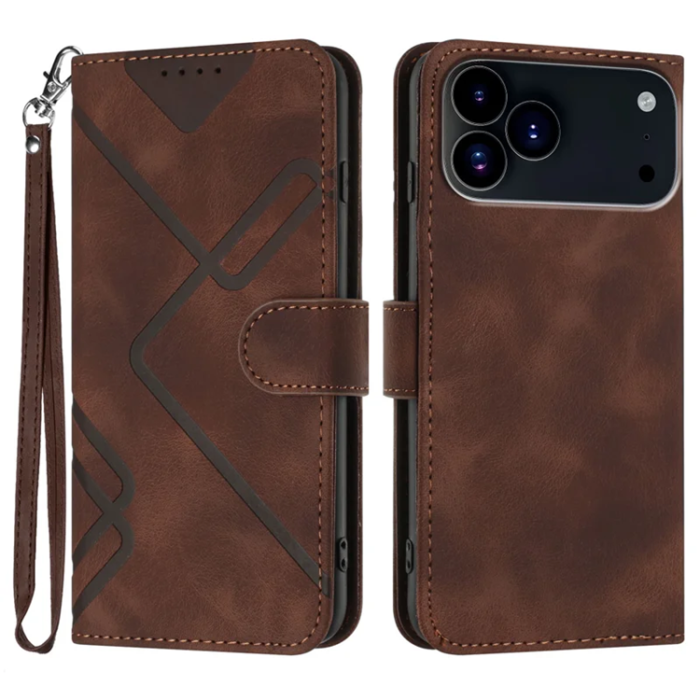 A-One Brand - iPhone 17 Pro Max Plånboksfodral Line - Brun