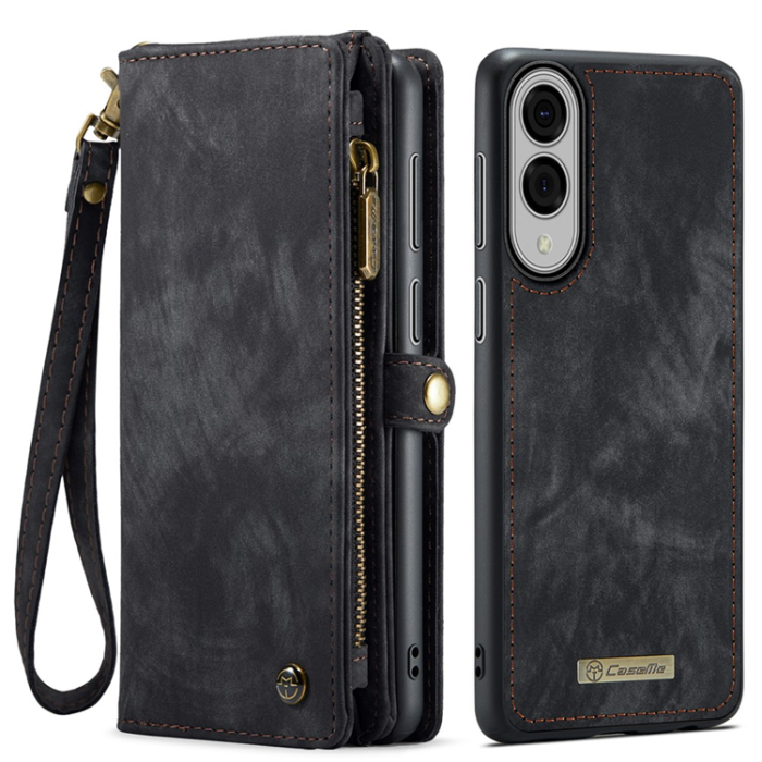 Caseme - CASEME Galaxy S25 Edge Plånboksfodral Med Rem - Svart