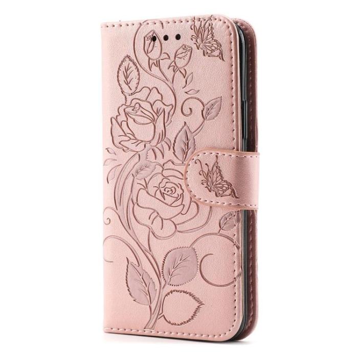 A-One Brand - iPhone 14 Plus Plånboksfodral Imprinted Roses - Rosa
