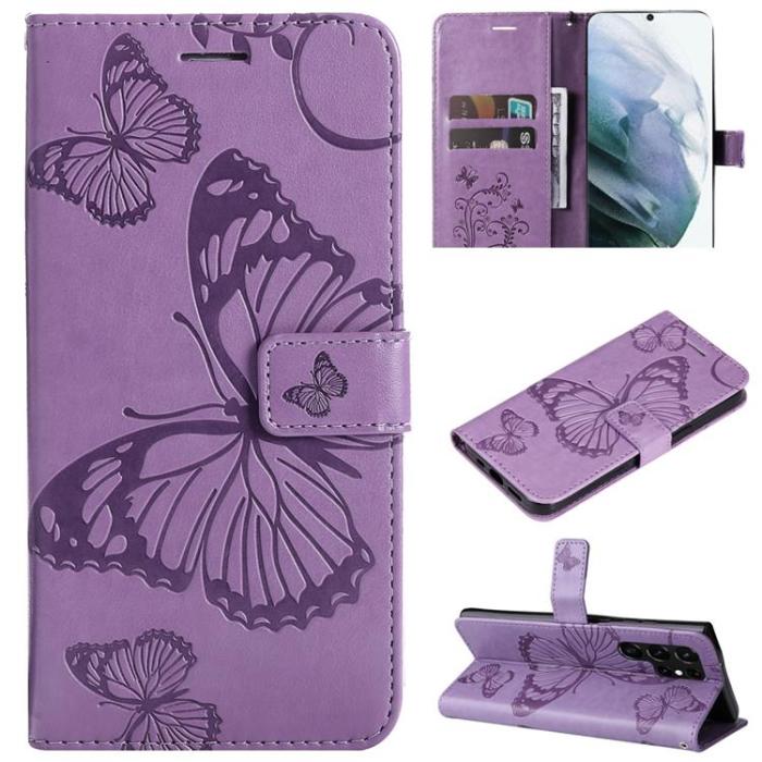 A-One Brand - Butterfly Imprinted Fodral Galaxy S22 - Lila