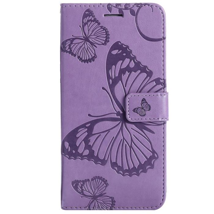 A-One Brand - Butterfly Imprinted Fodral Galaxy S22 - Lila