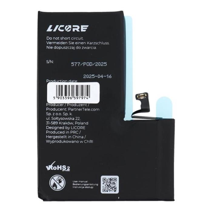 A-One Brand - iPhone 15 Pro Max Batteri 4422mAh LICORE