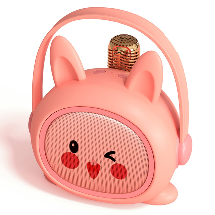 Tecknad Barnkaraoke Högtalare med Mikrofon Set K19 - Rosa kanin | 249 | AlltMobil