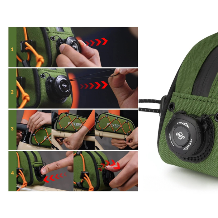 Rockbros - Rockbros Cykelväska för överröret Vattentät 0.7L ROAD TO SKY - Grön