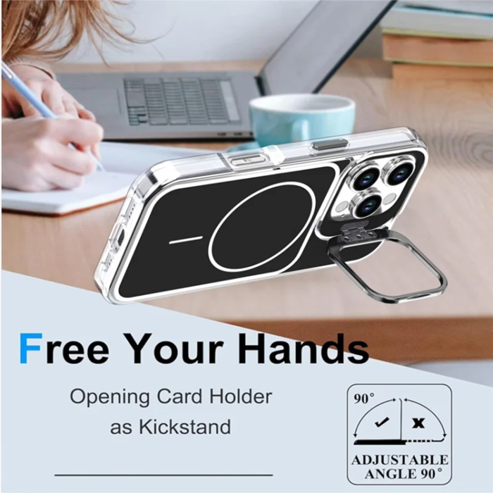 A-One Brand - iPhone 16 Pro Mobilskal MagSafe Lens Kickstand med Handrem