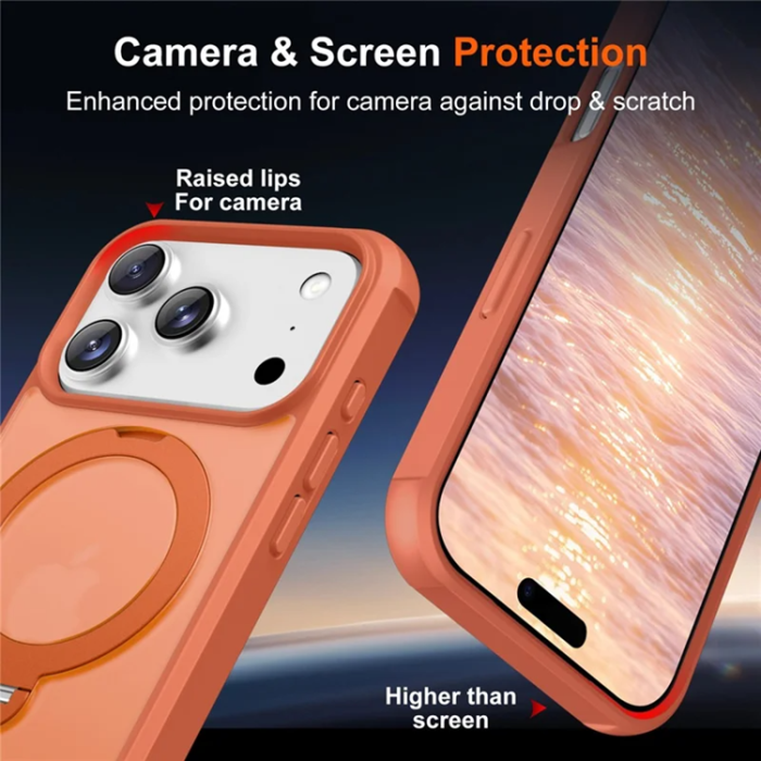 A-One Brand - iPhone 17 Pro Max Mobilskal MagSafe Kickstand TPU + PC - Orange