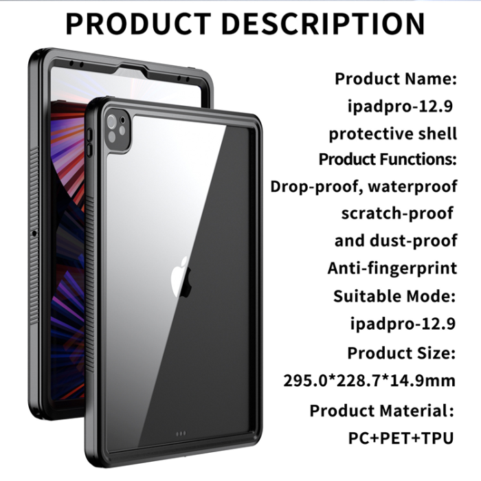 OEM - iPad Pro 10.5 (2017/2019) Skal SHELLBOX Vattentät Shockproof - Svart
