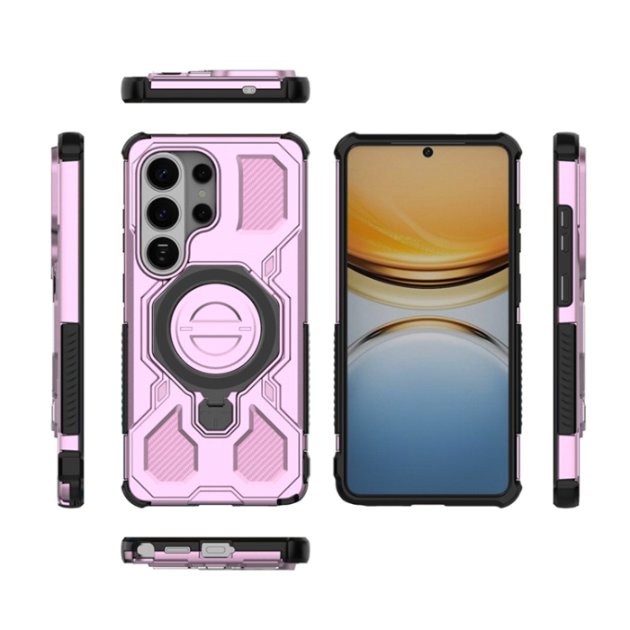 A-One Brand - Galaxy S26 Ultra Mobilskal Rotating Metal Kickstand - Rosa