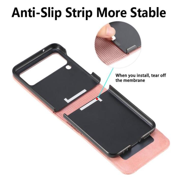 A-One Brand - Galaxy Z Flip 4 Plånboksfodral Portable Folding - Rosa