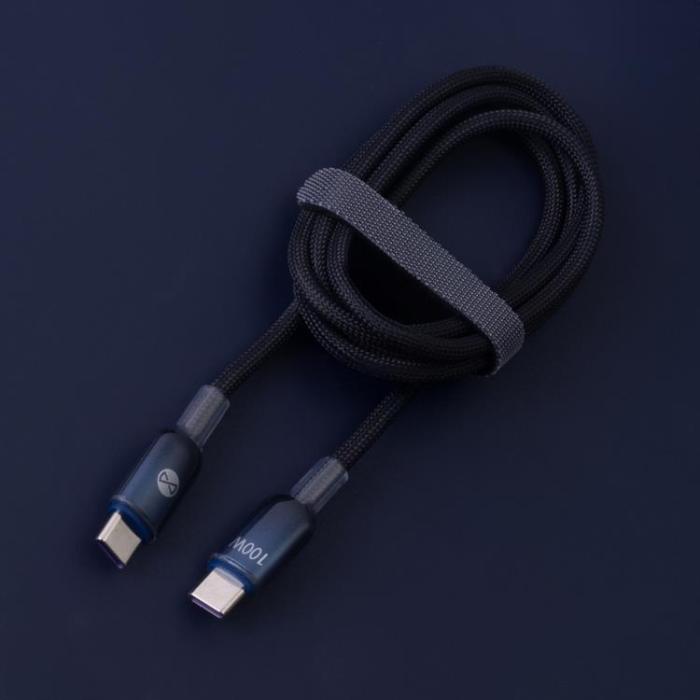 Forever - Forever USB-C Till USB-C 100W Kabel 1m Ombre - Svart