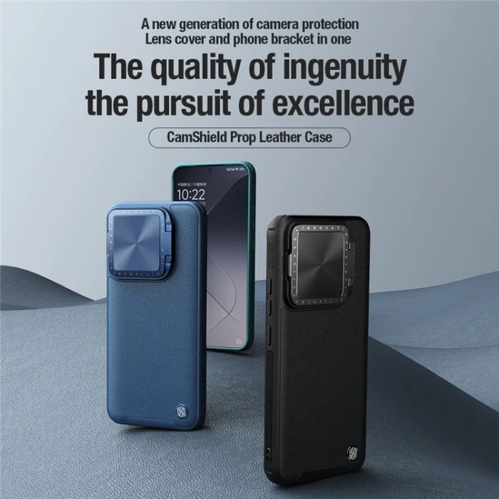 Nillkin - Nillkin Xiaomi 14 Pro Mobilskal CamShield Prop Läder - Svart