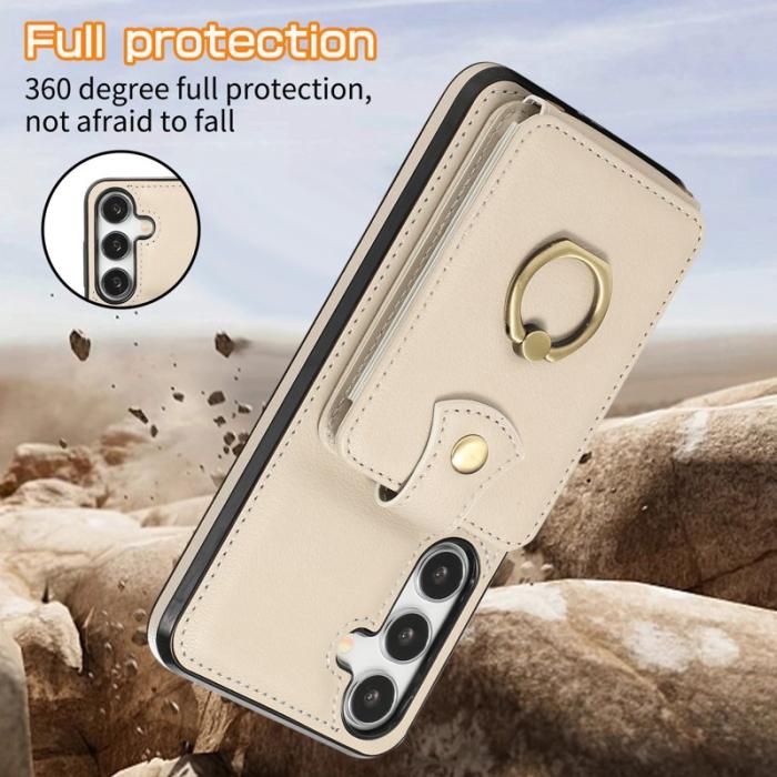 OEM - Mobilfodral för Samsung Galaxy S26 Kortfack Ring Kickstand - Beige