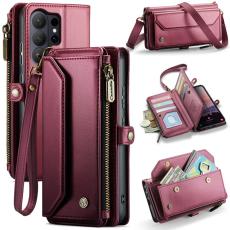 Caseme - CaseMe Mobilfodral f&ouml;r Samsung Galaxy S26 Ultra Konstl&auml;der 10 kortfack - R&ouml;d