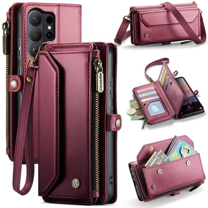 Caseme - CaseMe Mobilfodral för Samsung Galaxy S26 Ultra Konstläder 10 kortfack - Röd
