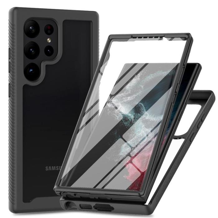 OEM - Mobilskal för Samsung Galaxy S26 Ultra Transparent PC + TPU - Svart