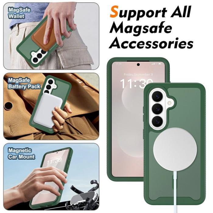OEM - Mobilskal för Samsung Galaxy S26 Magnetiskt 2 i 1 PC + TPU - Grön