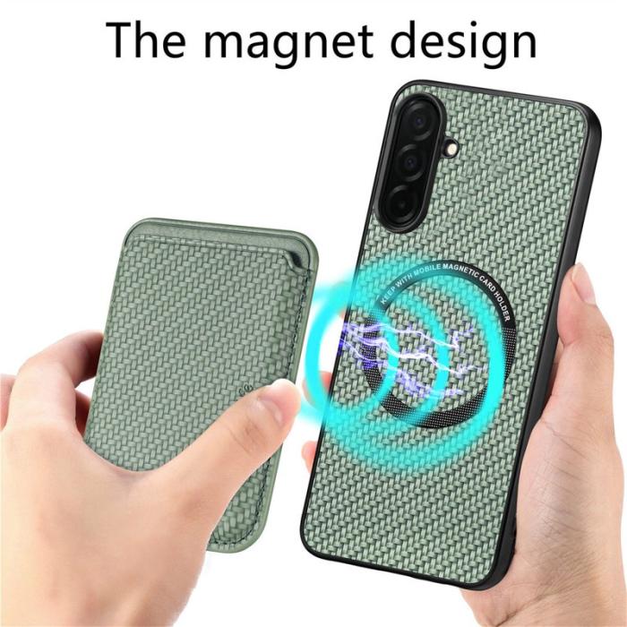 OEM - Mobilskal för Samsung Galaxy S26 Plus Magnetiskt med kortfack - Grön