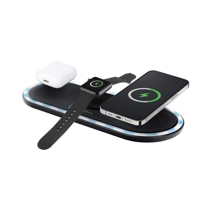 Forcell - Forcell 3-in-1 Trådlös Laddare Induktionsladdare F-Energy 15W - Svart