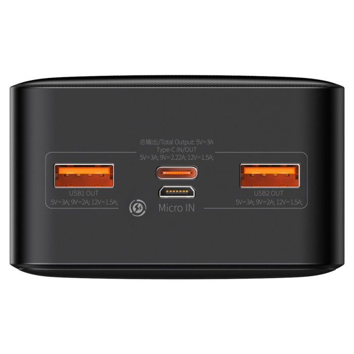 BASEUS - Baseus Powerbank 30000 mAh 20W Bipow + Micro-USB Kabel - Svart