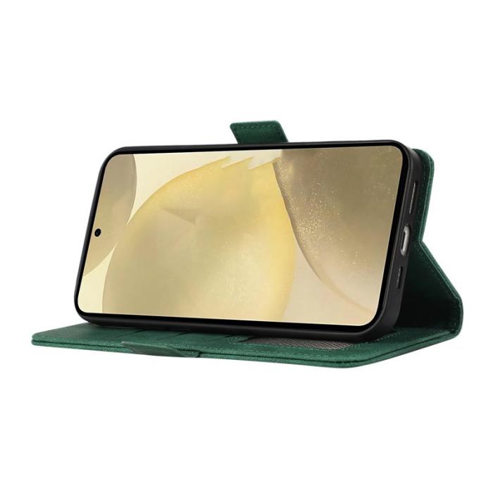 ABEEL - ABEEL Samsung Galaxy Xcover7 Konstläder Plånboksfodral med RFID-Skydd - Grön