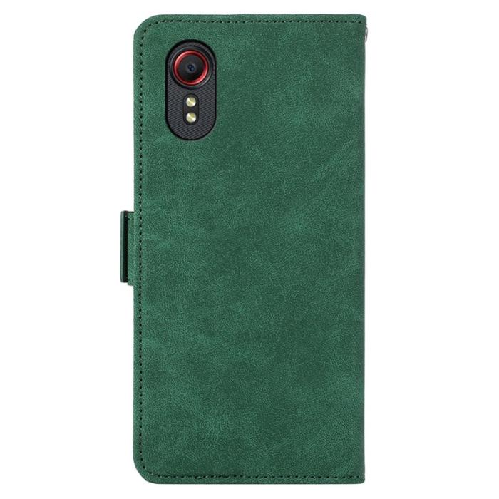 ABEEL - ABEEL Samsung Galaxy Xcover7 Konstläder Plånboksfodral med RFID-Skydd - Grön