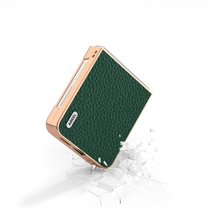 ABEEL - ABEEL Z Flip7 FE 5G Mobilskal Star Series Grön i Äkta Läder