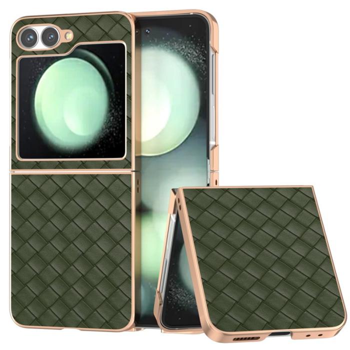 ABEEL - ABEEL Z Flip7 FE 5G Mobilskal Woven Texture Grön