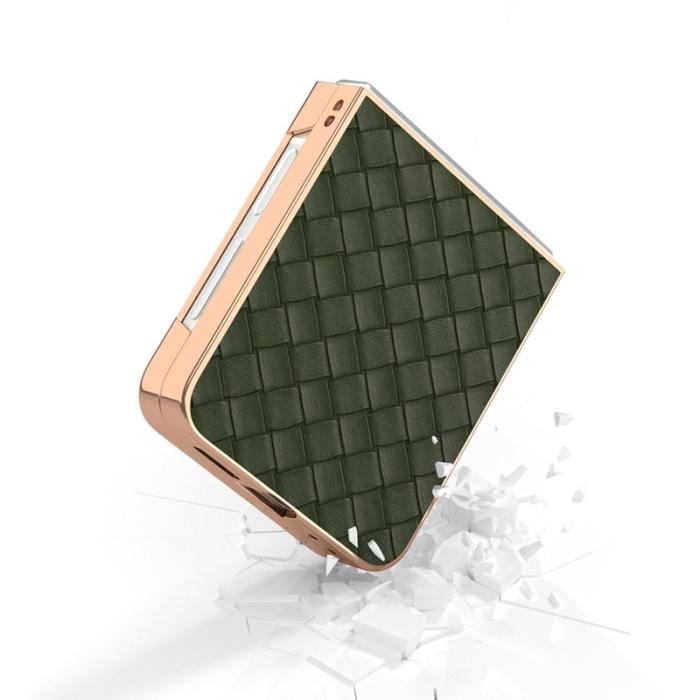 ABEEL - ABEEL Z Flip7 FE 5G Mobilskal Woven Texture Grön