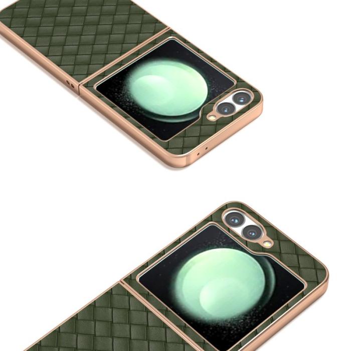 ABEEL - ABEEL Z Flip7 FE 5G Mobilskal Woven Texture Grön