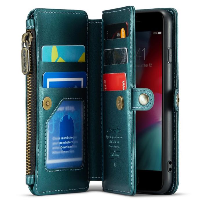 Caseme - CASEME Plånboksfodral Konstläder för iPhone 6/6s/7/8/SE 2020/2022 - Grön