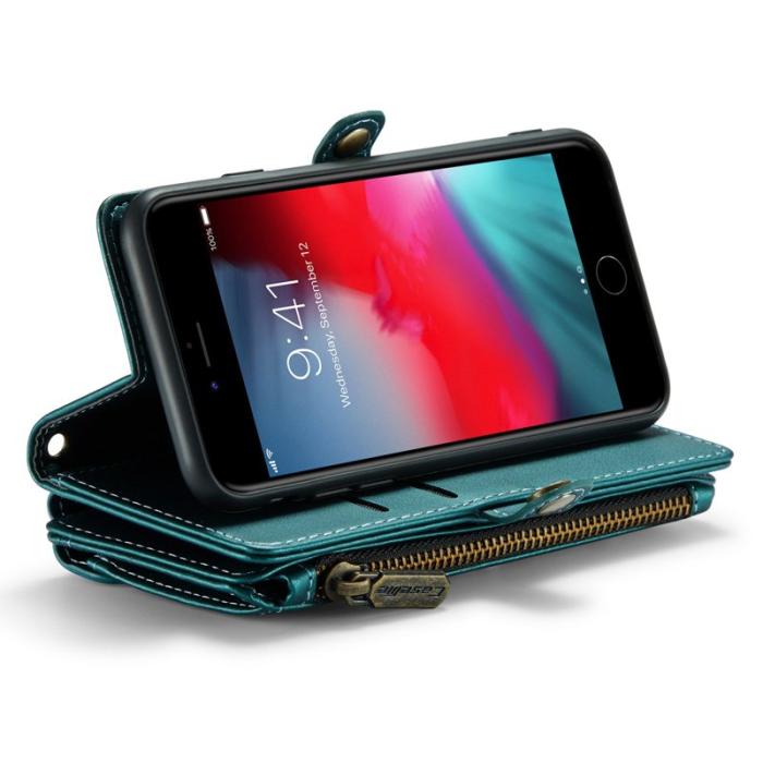 Caseme - CASEME Plånboksfodral Konstläder för iPhone 6/6s/7/8/SE 2020/2022 - Grön