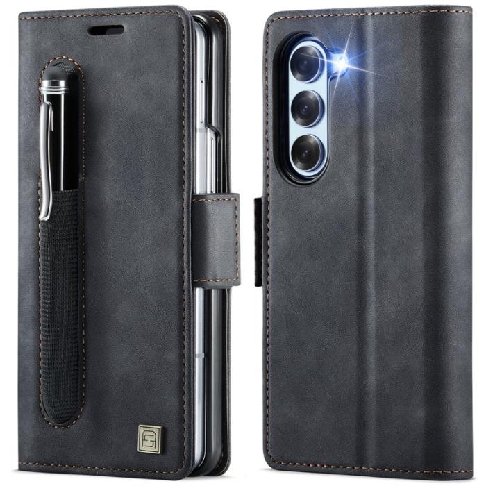 AUTSPACE - AUTSPACE Fodral för Samsung Galaxy Z Fold5 5G KonstLäder - Svart