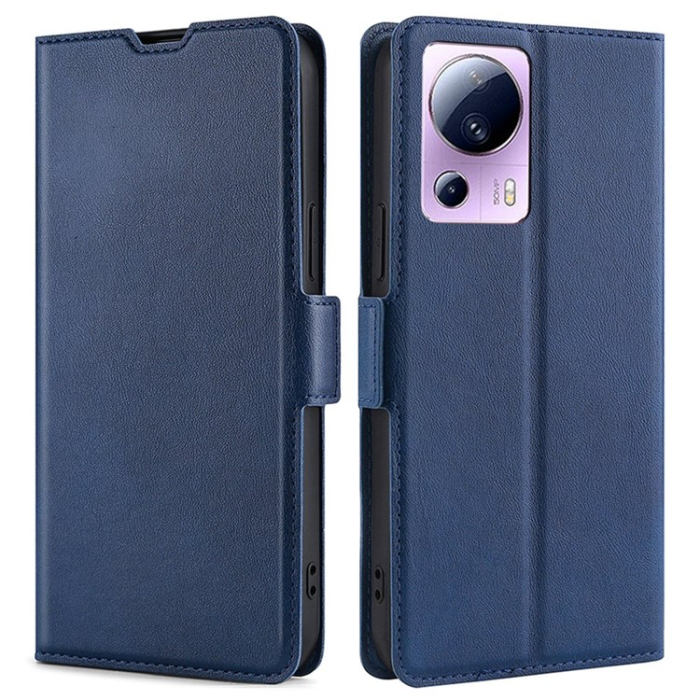 OEM - Xiaomi 13 Lite Plånboksfodral Dual Magnetic Clasp - Blå