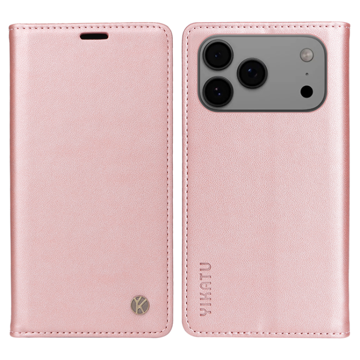 YIKATU - Yikatu iPhone 17 Pro Max Plånboksfodral Magnetic Closure - Rosa Guld