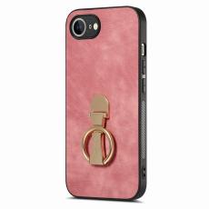 CASENEO - CASENEO D22 iPhone 16e Fodral F&auml;llbart Kickstand KonstL&auml;der - Rosa
